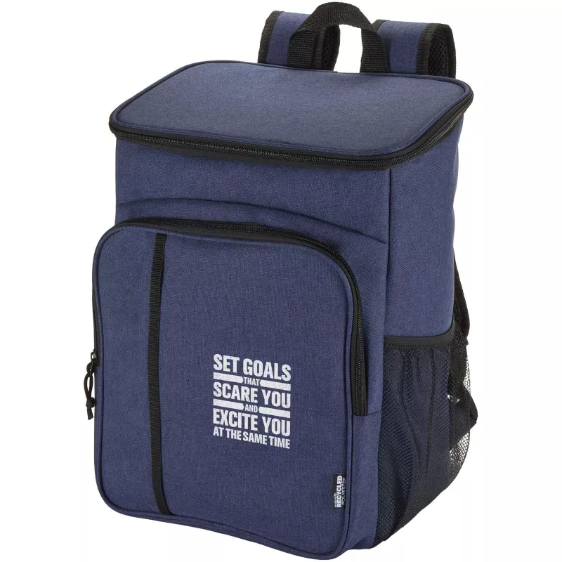 Tundra plecak termiczny z certyfikatem GRS z recyklingu z zestawem sztućców, 20 l - Granatowy melanż (13012055)