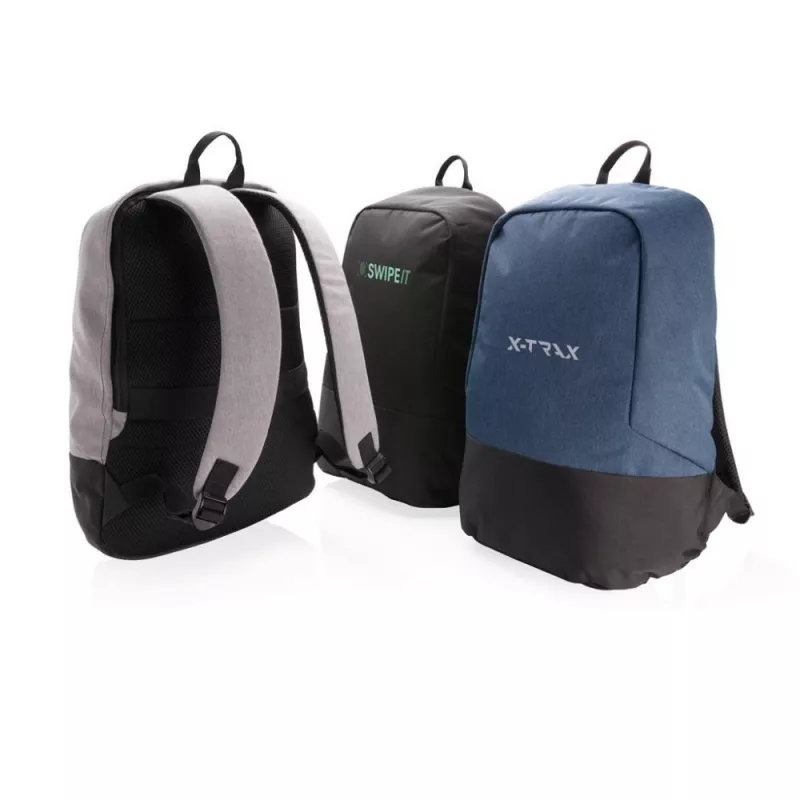 Plecak chroniący przed kieszonkowcami, plecak na laptopa - niebieski, czarny (P762.485)