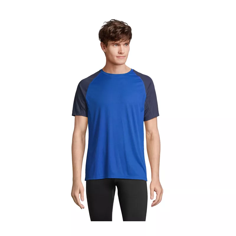 Koszulka sportowa unisex z recyklingu Sol's VORTEX - French Navy/Royal Blue (S04787-ET)
