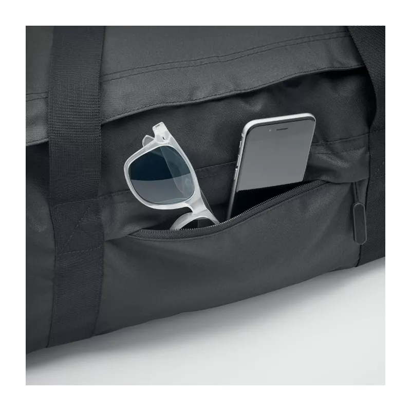 Torba sportowa duża z RPET 300D VALLEY DUFFLE - Czarny (MO2053-03)