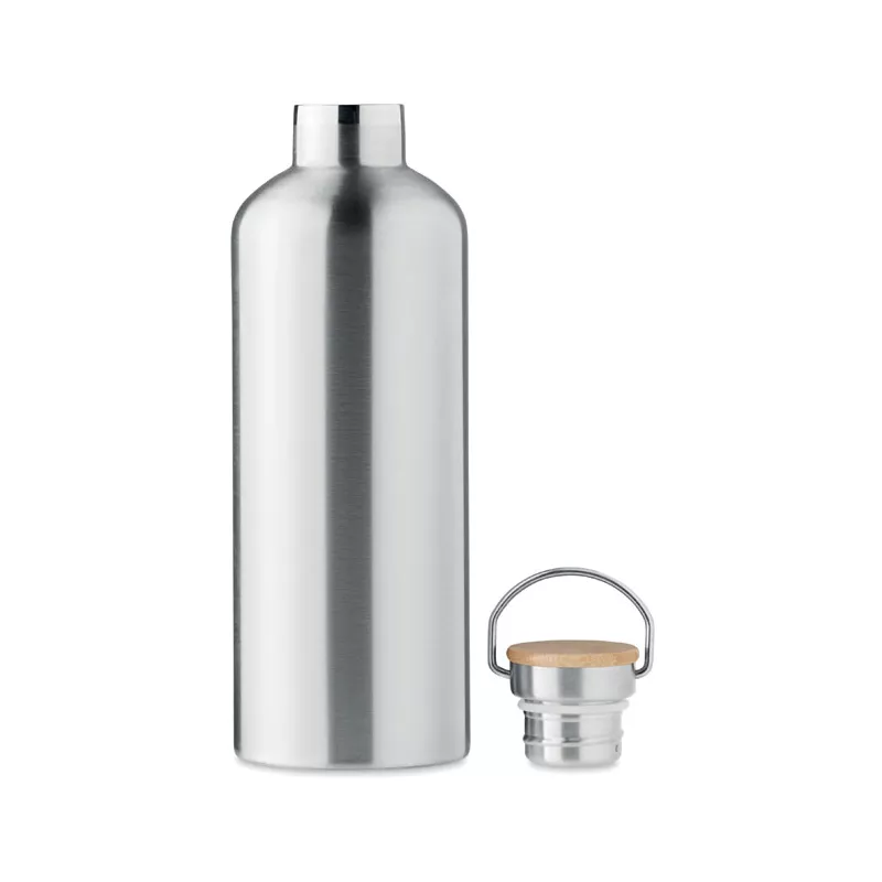 Termos dwuścienny z bambusem 1500 ml HELSINKI EXTRA - Srebrny Mat (MO6676-16)
