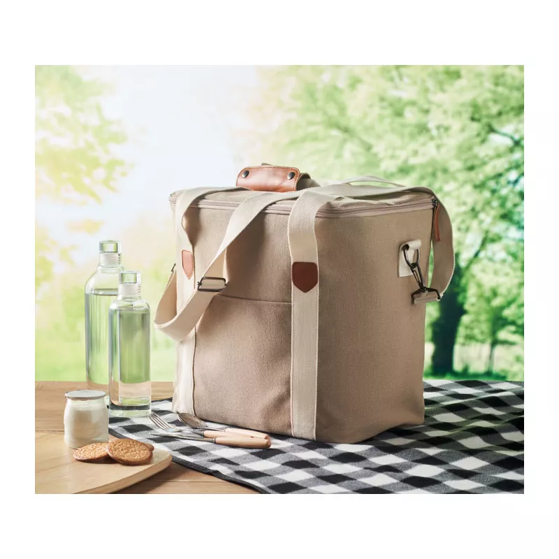 Torba termiczna duża z płótna 450 g/m² KECIL LARGE - Bezowy (MO6869-13)