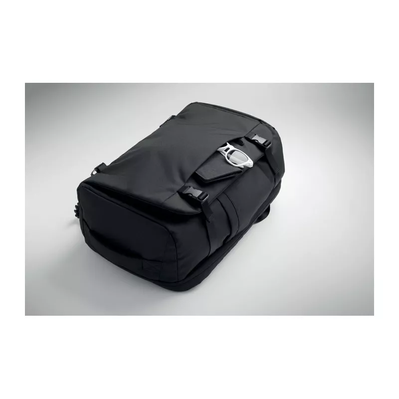 Plecak podróżny na laptop 17" RPET 600D NAMUR - Czarny (MO2738-03)