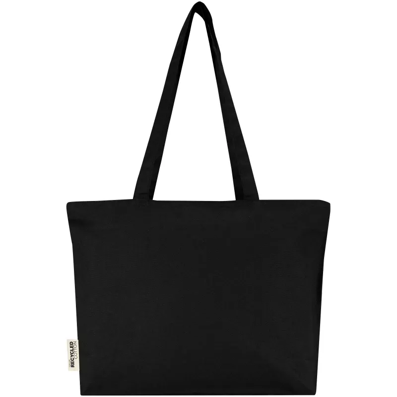 Torba bawełniana 320 g/m², 47x11x30,5cm Ningbo, zapinana na suwak - Czarny (12033190)