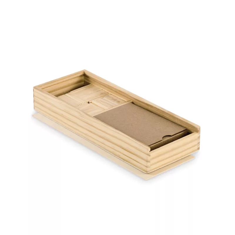 Zestaw domino i karty do gry w pudełku DOMI&CARDS - Drewna (MO2669-40)