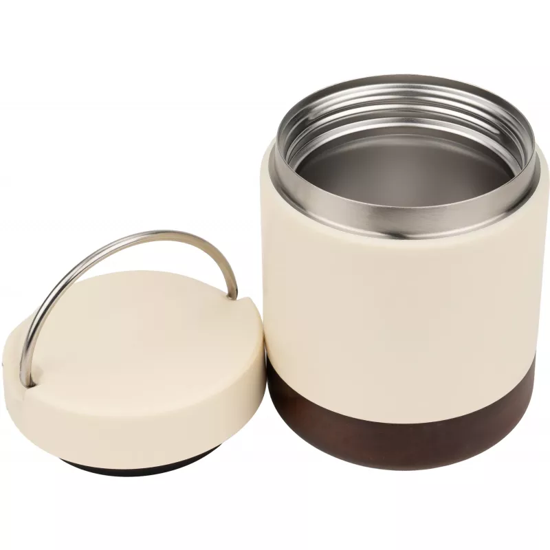 Lunch box termiczny stalowy z recyklingu PORTO CERVO MoLu 400 ml - biały (398306)