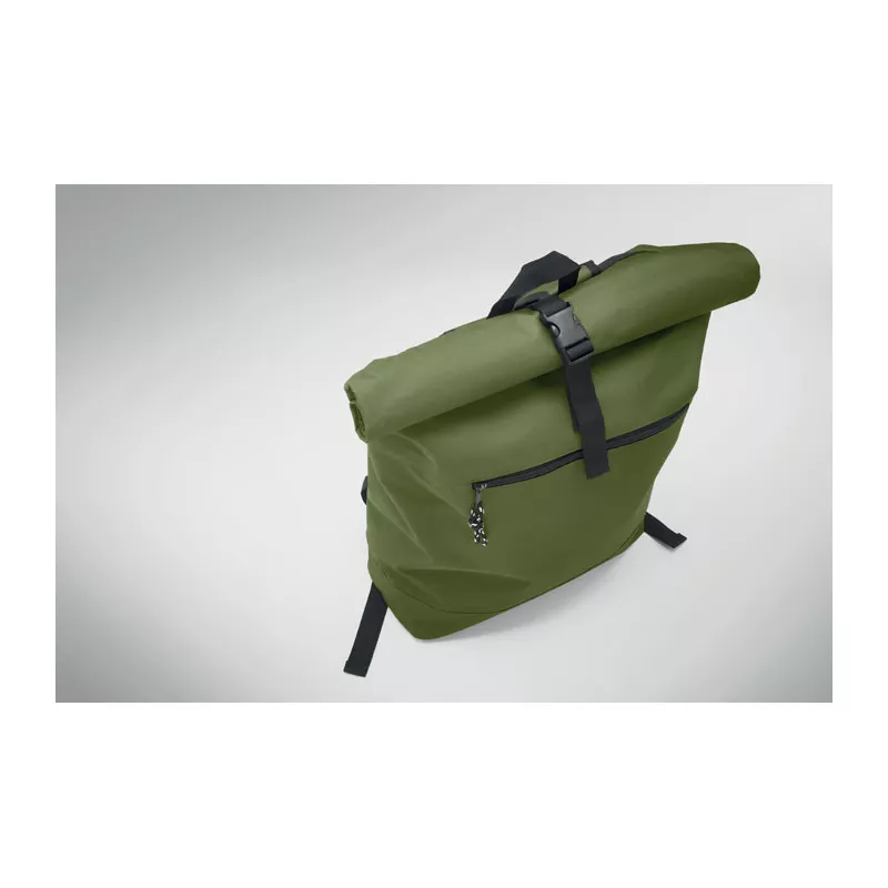 Plecak rolltop na laptop 15" z poliestru 600D IREA - Zieleń Wojskowa (MO2170-49)