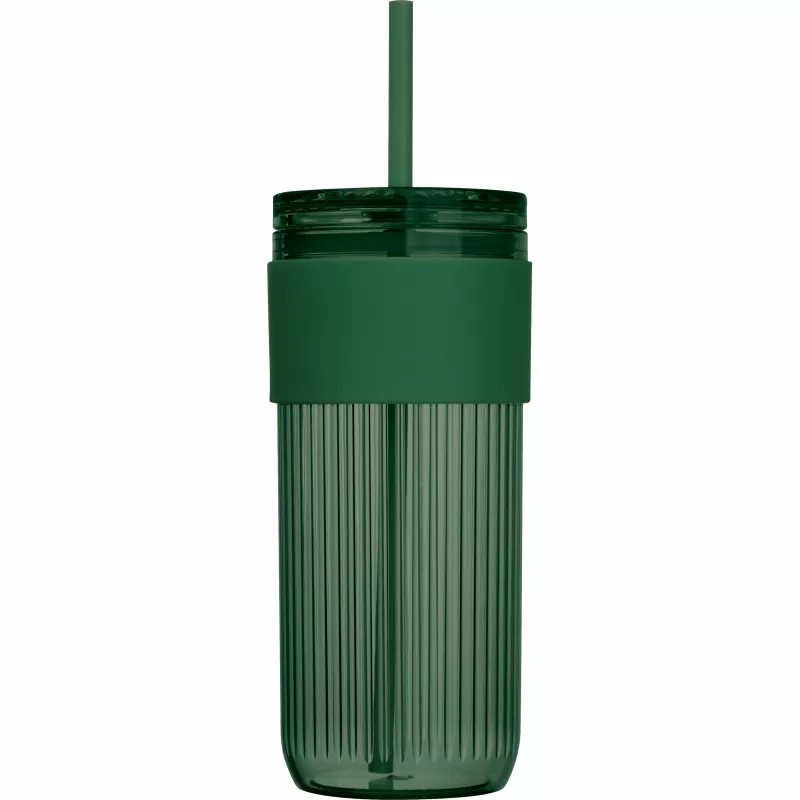 Kubek akrylowy ze słomką 660 ml SOLEDAD - zielony (8552909)