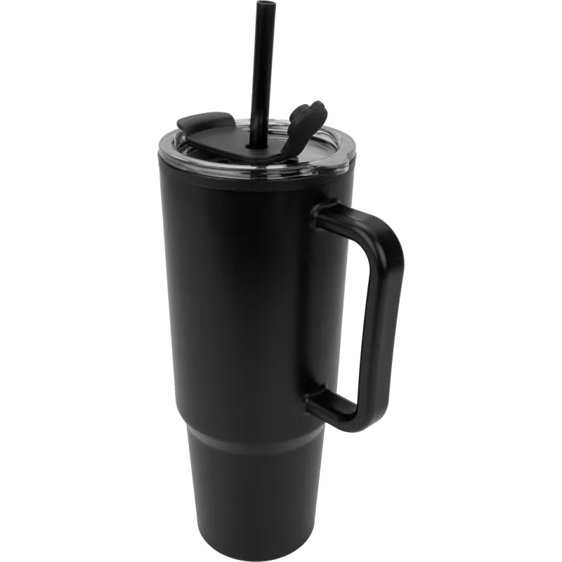 Kubek ze słomką XXL 1200 ml TEODORA - czarny (8468603)