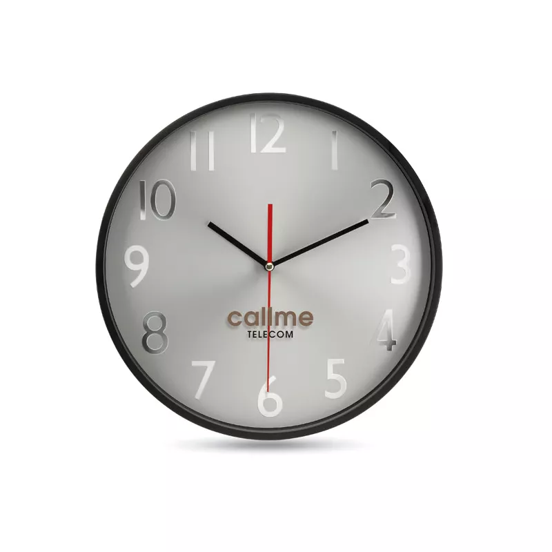 Zegar ścienny 30 cm z aluminiową tarczą RONDO - Czarny (MO7503-03)