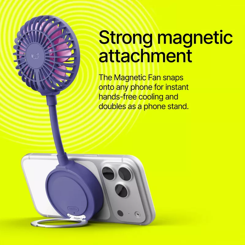 Fresh 'n Rebel Bezprzewodowy Magnetyczny Wentylator z Podstawką pod Telefon - purpurowy (LT49755-N0072)