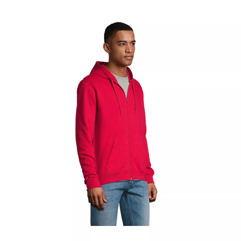 Bluza unisex z kapturem rozpinana 260 g/m² Sol's STONE - Czerwony (S01714-RD)