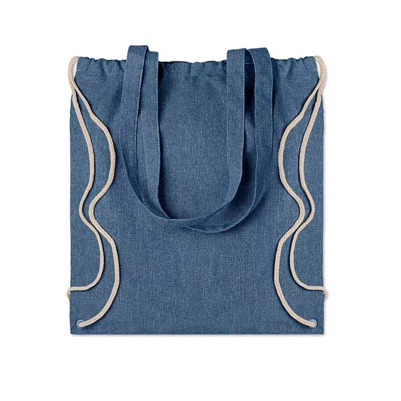Torba ze sznurkiem z recyklingu 140 g/m² MOIRA DUO - Niebieski (MO9603-37)