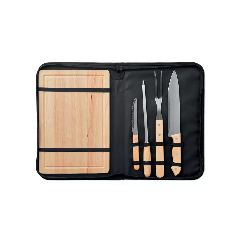 Zestaw do grilla z deską do krojenia w etui GRILLE - Czarny (MO9686-03)