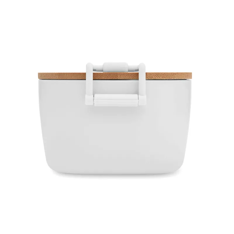 Lunchbox z PP z bambusową pokrywką 700 ml LEKKER - Bialy (MO2459-06)