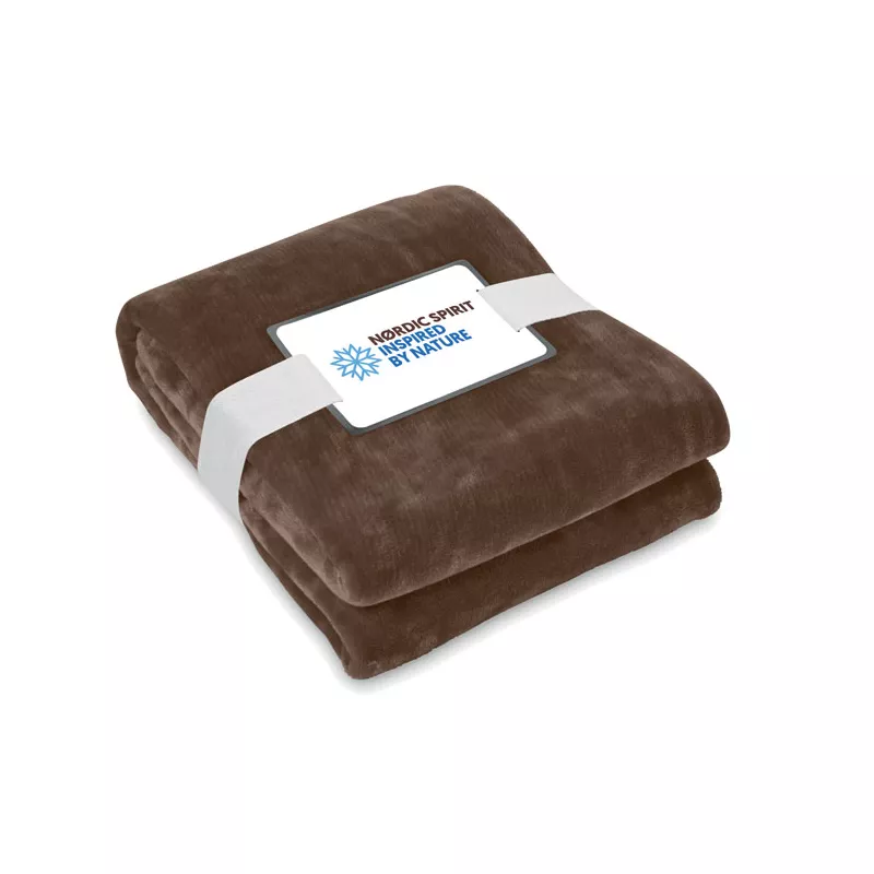 Koc polarowy RPET 120x150 cm 280 g/m² LOGAN - Czekolada (MO6804-41)