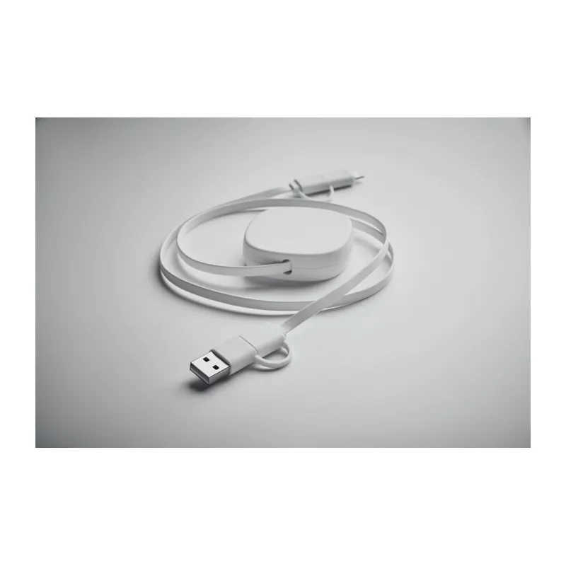 Kabel do ładowania zwijany 60W 80 cm LINEA - Bialy (MO2425-06)