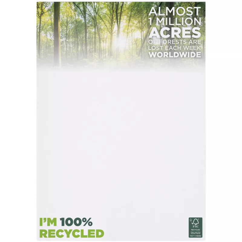 Notatnik Desk-Mate® w formacie A4 z materiałów z recyklingu - Biały (21280-WHITE)