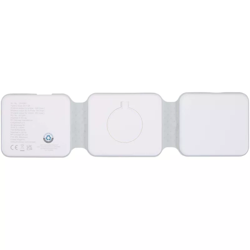 Armus zestaw 3 w 1 ze składaną ładowarką bezprzewodową 15 W z tworzyw sztucznych pochodzących z recyklingu - Biały (12449801)