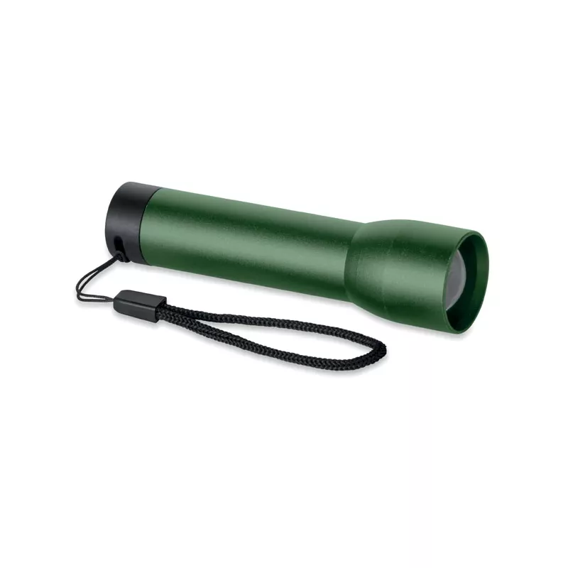 Latarka z aluminium z recyklingu z zoomem LUMEZO - Ciemnozielony (MO2991-60)