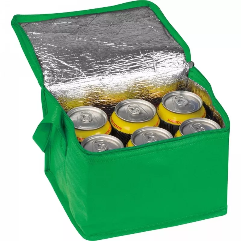 Torba termiczna non woven na 6 puszek 330 ml LUDMILA - zielony (6154209)
