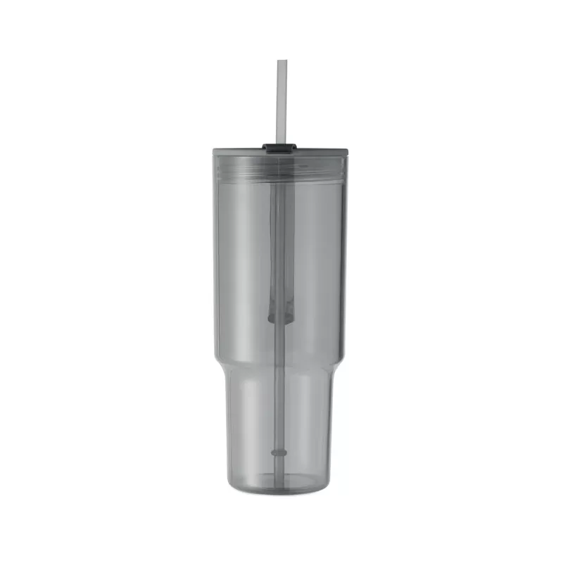 Kubek z RPET ze słomką 1200 ml MUGORA - Przezroczysty Szary (MO2964-27)