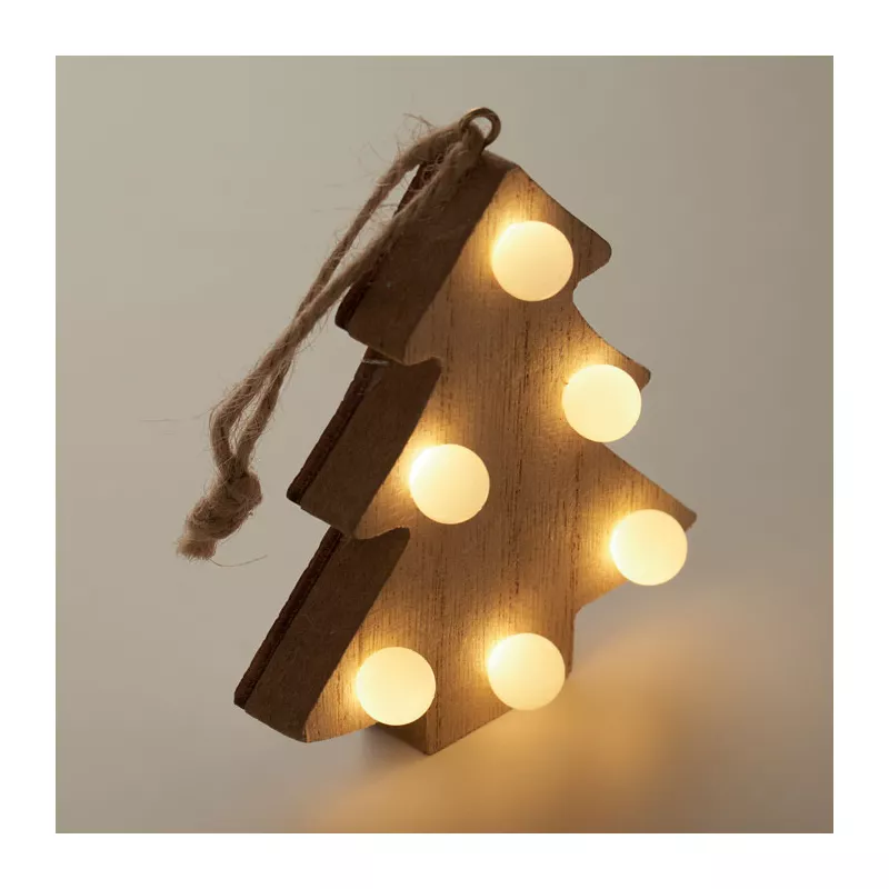 Choinka drewniana z 6 lampkami LED LULIE - Drewna (CX1530-40)