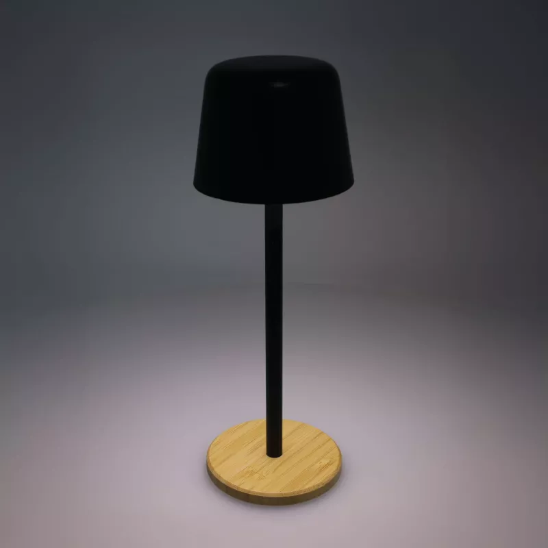 Lampa stołowa Solis z regulacją jasności i podstawą z bambusa - czarny (LT93353-N0002)