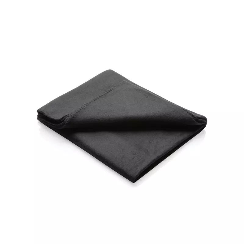 Koc polarowy 120 x 150 cm w pokrowcu - czarny (P459.061)