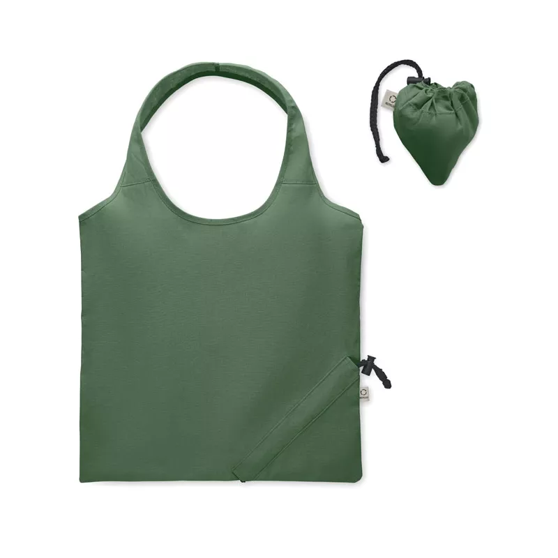 Torba składana z recyklingu 140 g/m² CARRIE COLOUR - Ciemnozielony (MO2487-60)