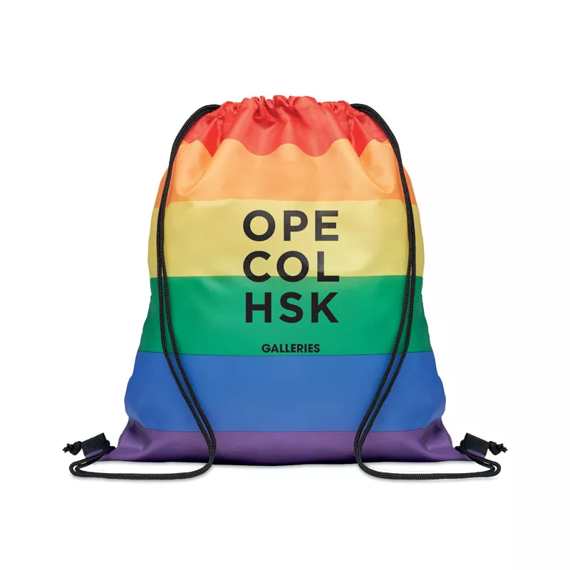 Worek ze sznurkiem tęczowy z RPET BOW - Wielokolorowy (MO6436-99)
