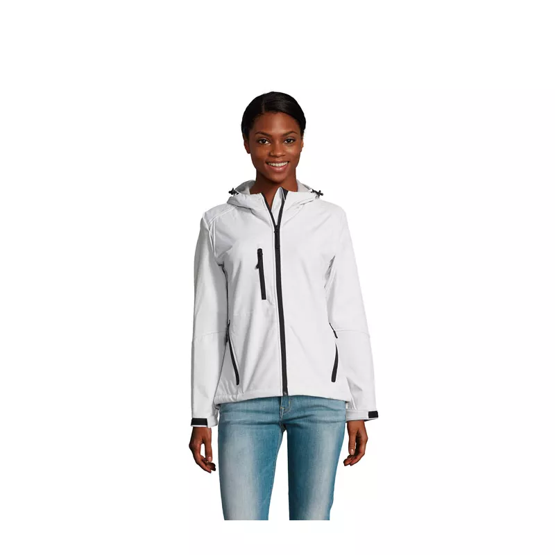 Softshell z kapturem 340 g/m² Sol's REPLAY WOMEN - Bialy (S46802-WH)