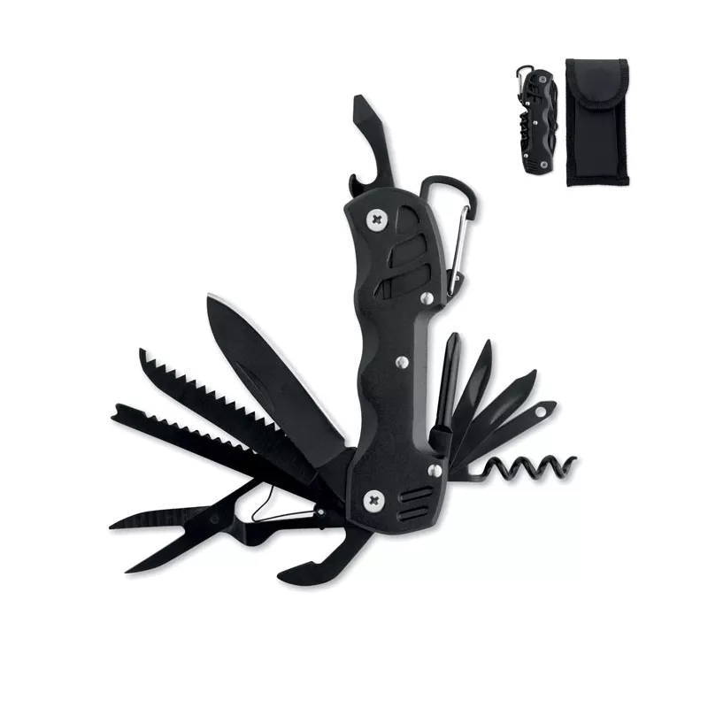 Scyzoryk 13 w 1 ze stali z etui MYTOOL - Czarny (MO3130-03)