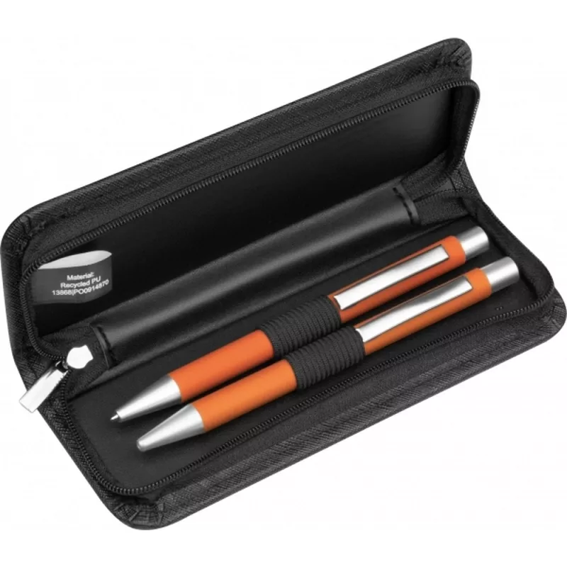 Zestaw piśmienny długopis i ołówek automatyczny soft touch UPPSALA - pomarańczowy (441010)