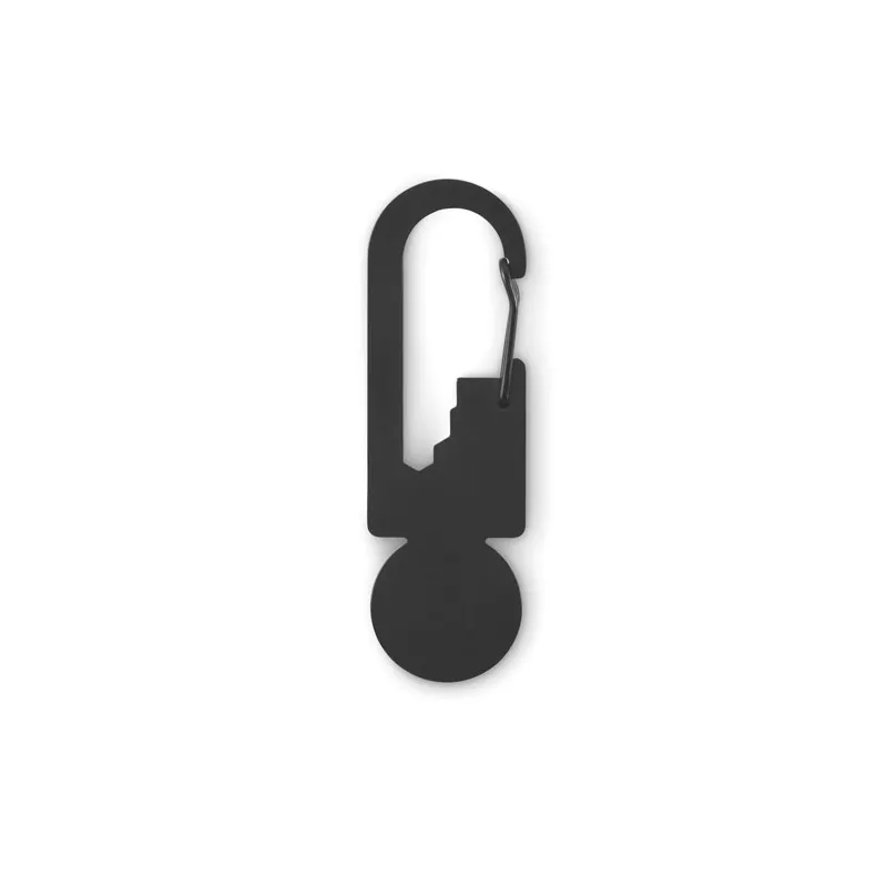 Brelok wielofunkcyjny z żetonem do wózka MULTIKEY - Czarny (MO2337-03)