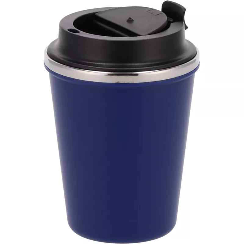 Kubek termiczny 350 ml z powłoką z recyklingu METODY - granatowy (8496244)