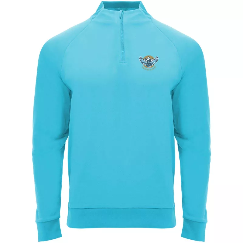 Epiro bluza unisex z długim rękawem i zamkiem błyskawicznym 1/4 200 g/m² - Turkus fluorescencyjny (R1115-FLUORTRQ)