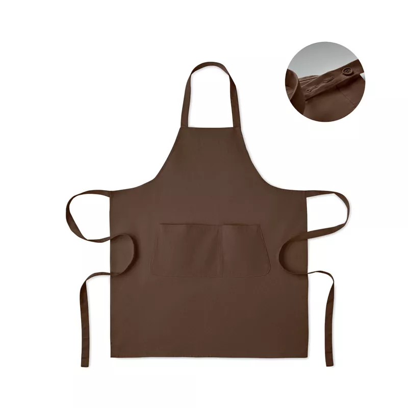 Fartuch z bawełny organicznej 240 g/m² GAMMA - Czekolada (MO2249-41)