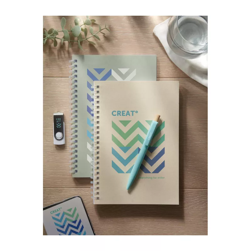 Notes A5 na spirali 80 kartek w linię RECARNOTE - Bezowy (MO2523-13)