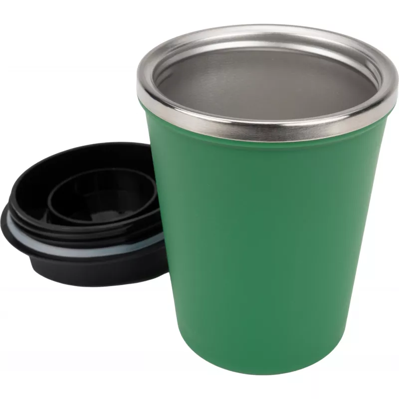 Kubek termiczny 350 ml z powłoką z recyklingu METODY - zielony (8496209)
