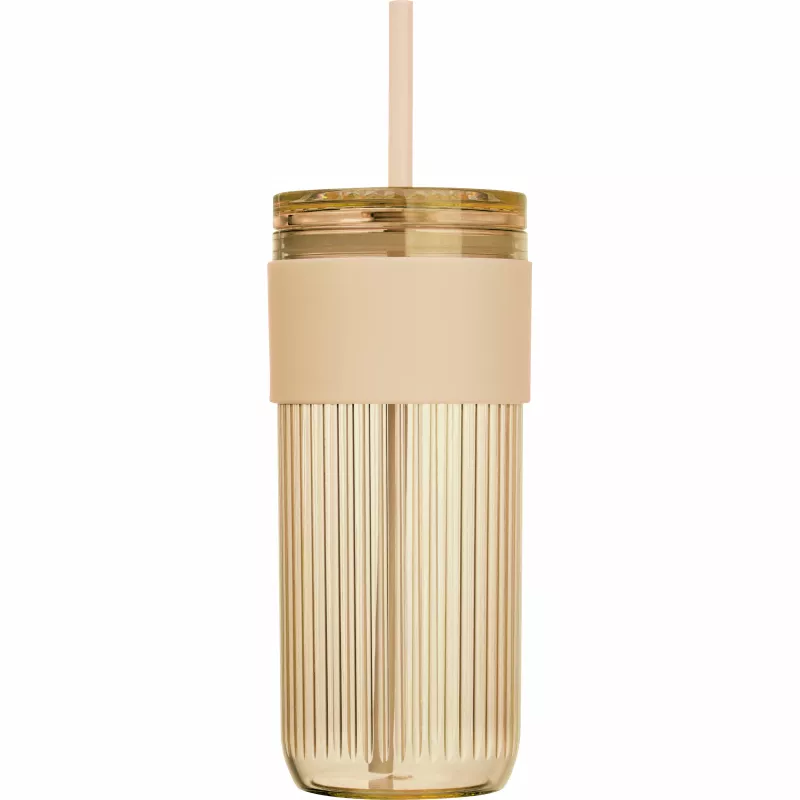 Kubek akrylowy ze słomką 660 ml SOLEDAD - grey (8552913)