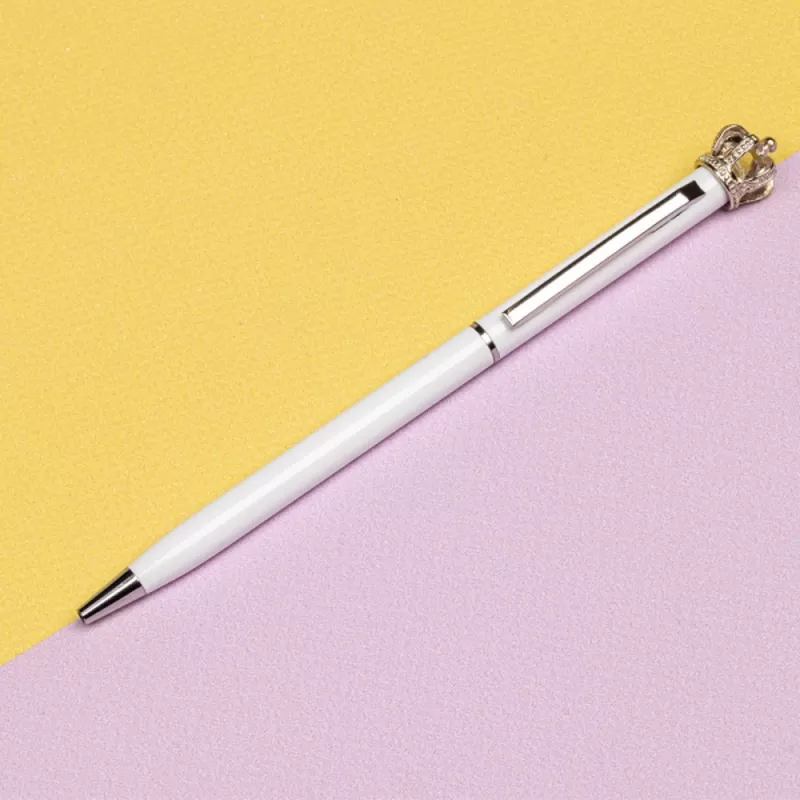 Długopis metalowy z koroną DYLAN - biały (1048806)