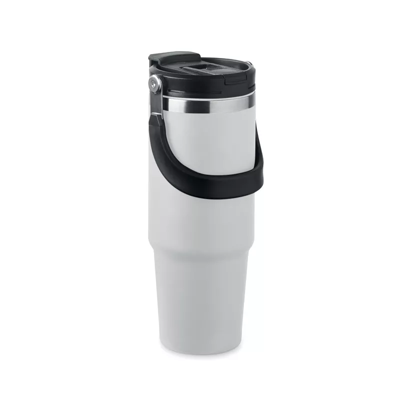 Kubek termiczny ze słomką ze stali 850 ml SUMA HAND - Bialy (MO2561-06)