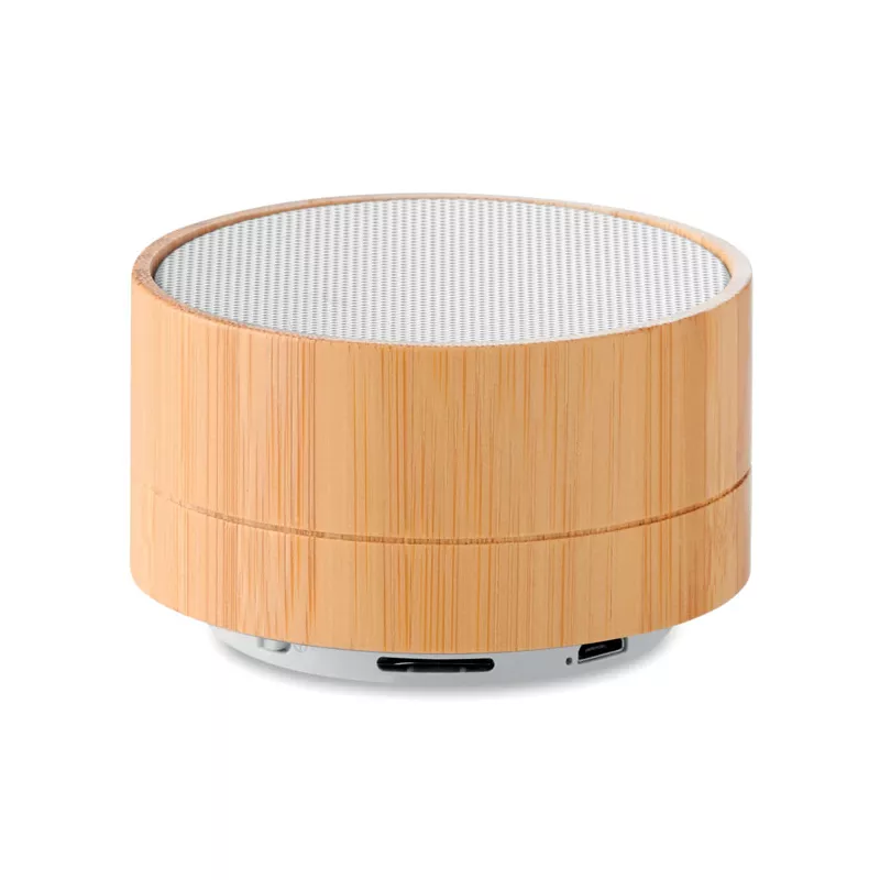 Głośnik w bambusowej obudowie z lampką 3W SOUND BAMBOO - Bialy (MO9609-06)