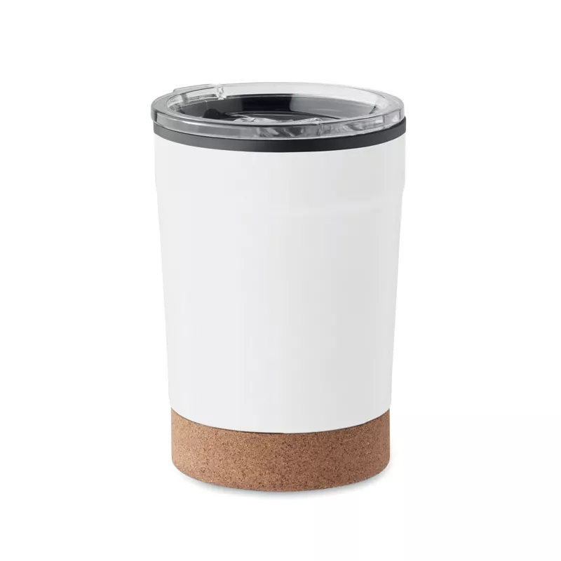 Kubek termiczny 300 ml z korkową podstawką NOMU - Bialy (MO2187-06)
