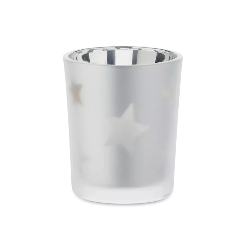 Świeczka LED tealight w szklanym słoiku LANDLE - Srebrny Mat (CX1572-16)