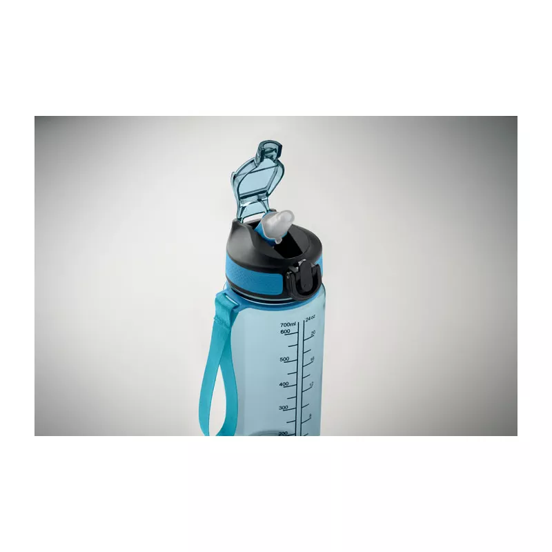 Butelka sportowa motywacyjna z RPET 700 ml ENKEL - Przezroczysty Blekitny (MO2792-52)