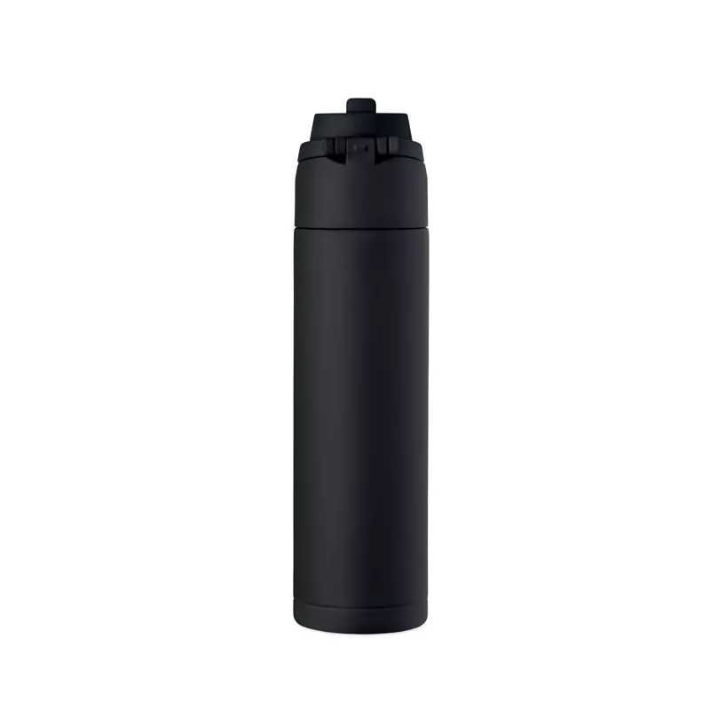 Butelka stalowa ze słomką 650 ml TOIEN ONE - Czarny (MO2989-03)