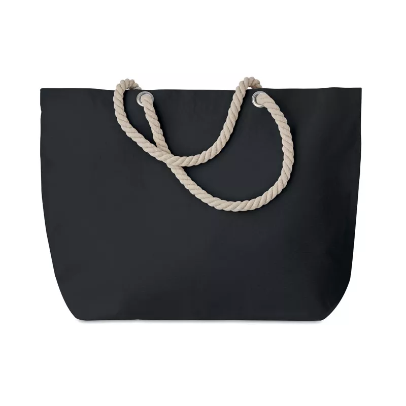 Torba plażowa bawełniana 220 g/m² MENORCA - Czarny (MO9813-03)