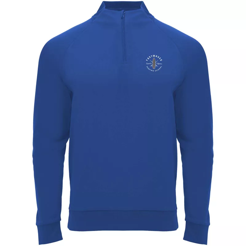 Epiro bluza unisex z długim rękawem i zamkiem błyskawicznym 1/4 200 g/m² - Błękit królewski (R1115-ROYAL)